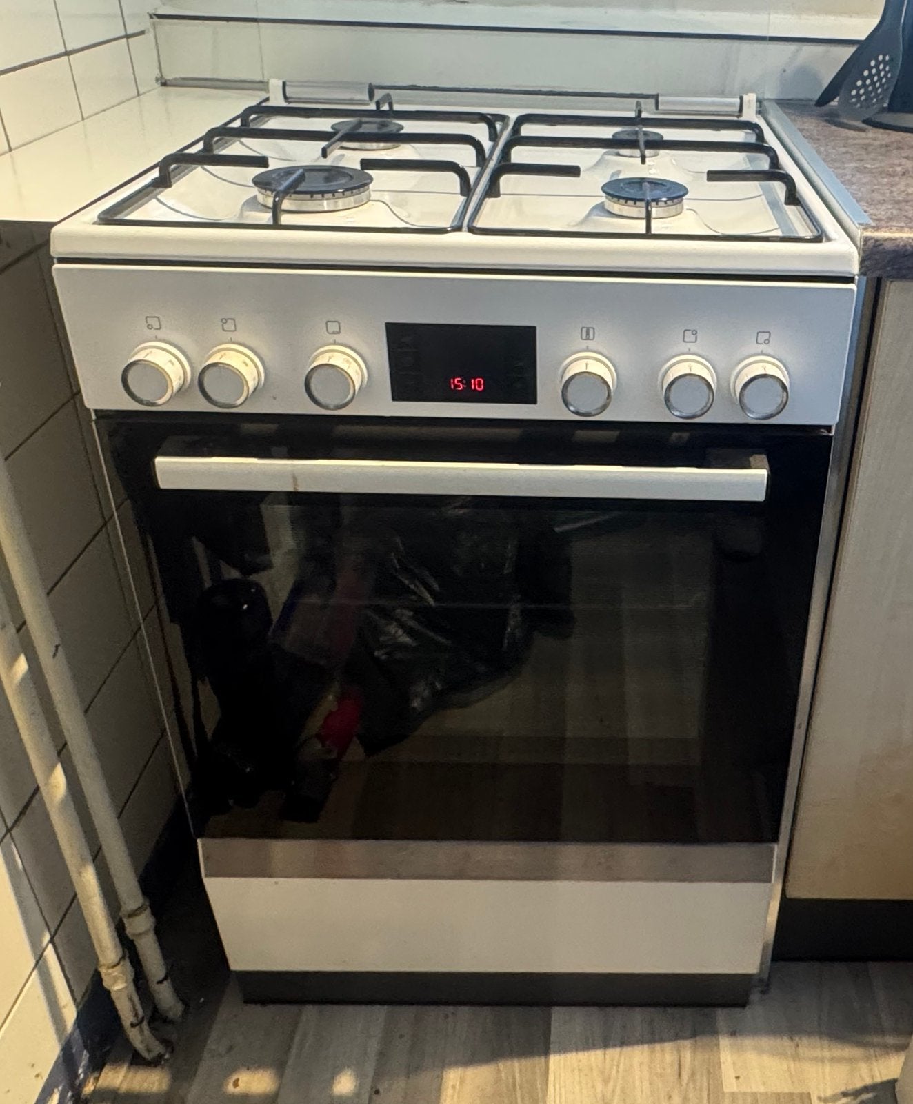 Bosch gasfornuis met elektrische oven vrijstaand, Ophalen, 4 kookzones, Zo goed als nieuw, Gas