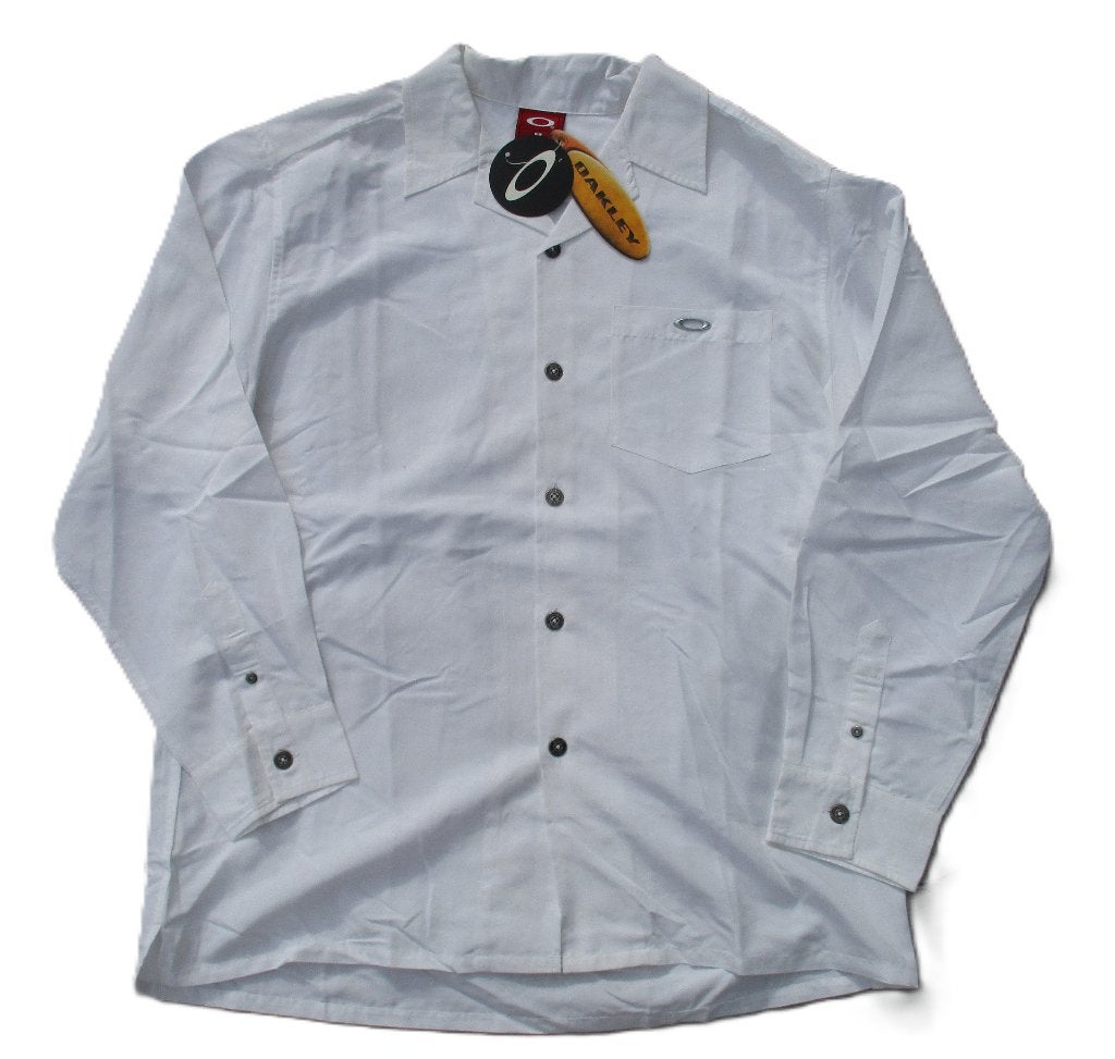 OAKLEY VINTAGE OVERSIZED FIT BUTTON SHIRT WHITE MEDIUM, Info@taurusvintage.nl, OAKLEY, Wit, Nieuw