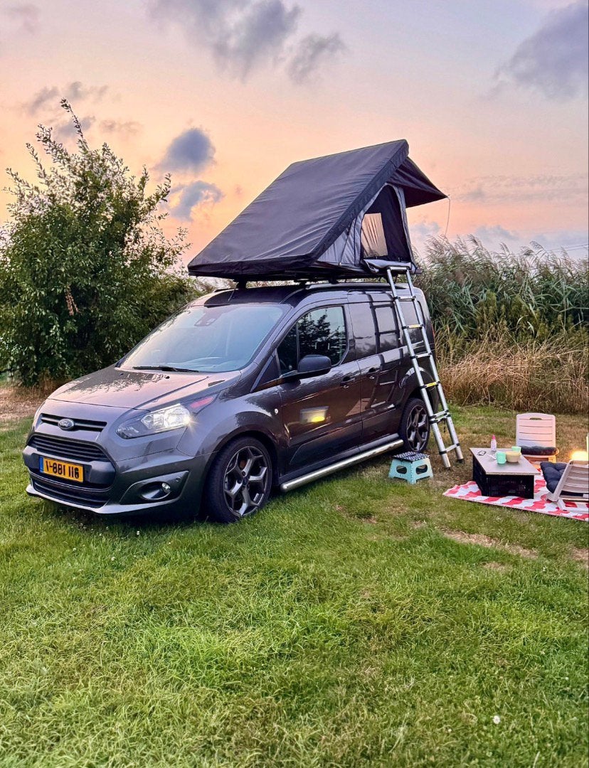 Nieuwe daktent uit voorraad leverbaar - 135x205cm - 43kg, Caravans en Kamperen, Tenten, Ophalen of Verzenden, Zo goed als nieuw