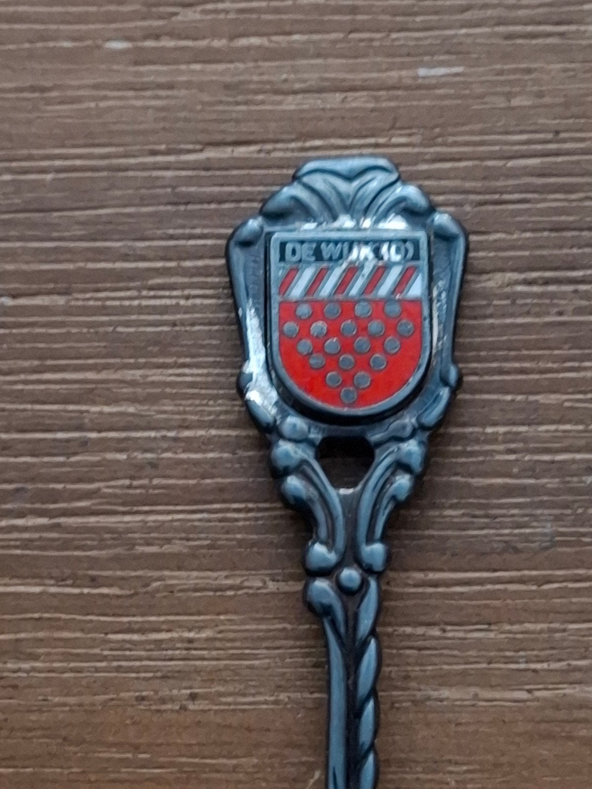 Oud geëmailleerd lepeltje wapen De Wijk Drenthe, Antiek en Kunst, Ophalen of Verzenden