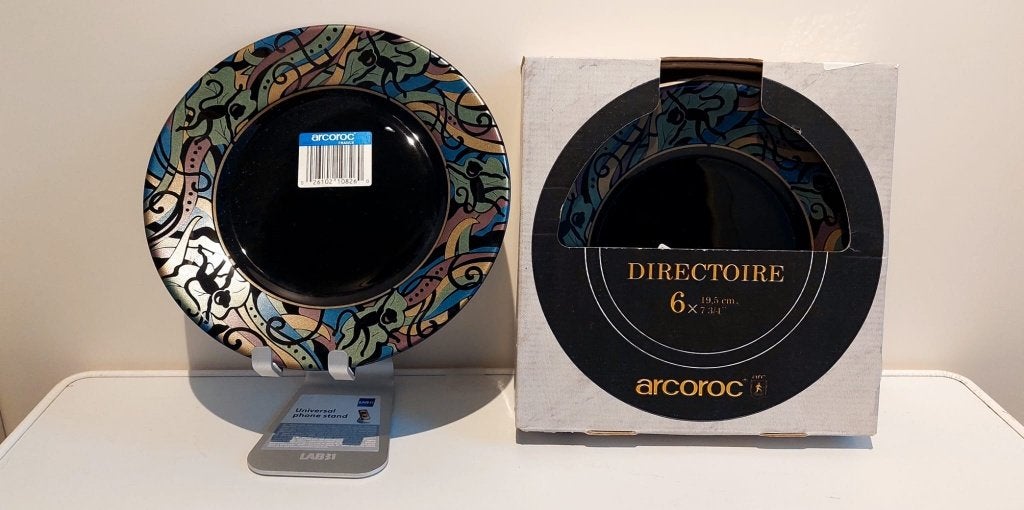 6 Zeldzame Vintage Arcoroc France "Tampico" Borden in doos, Eu, Overige merken, Eu, Ophalen of Verzenden