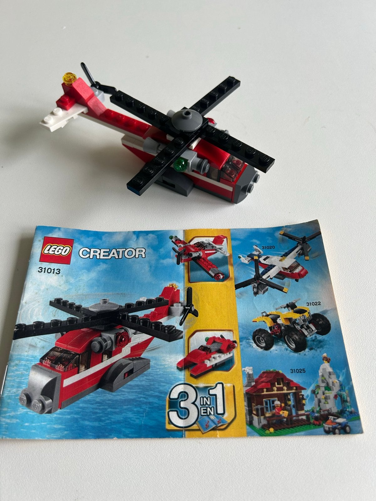 Lego Creator 31013 Rode Helikopter 3-in-1, Lego, Ophalen of Verzenden, Zo goed als nieuw, Compleet
