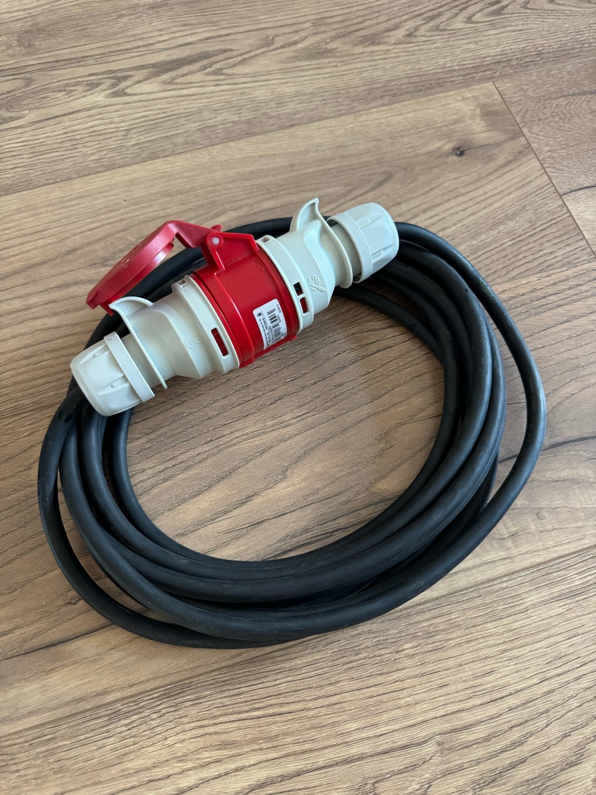 Cee verlengkabel 650cm met 5-polige stekker en contrastekker, Ophalen of Verzenden, Nieuw, Kabel of Snoer