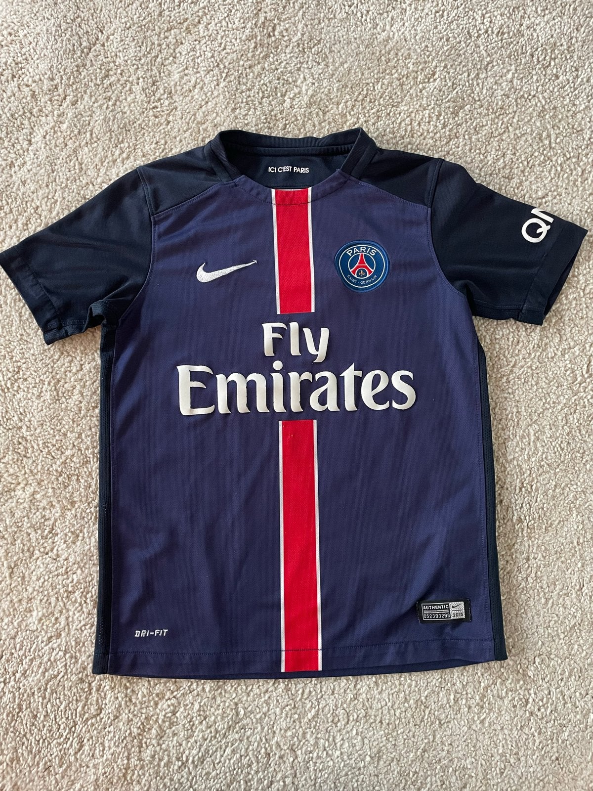 PSG Voetbalshirt 8-10 jaar (maat 128-157), Ophalen of Verzenden, Gebruikt, Jongen of Meisje, Shirt of Longsleeve
