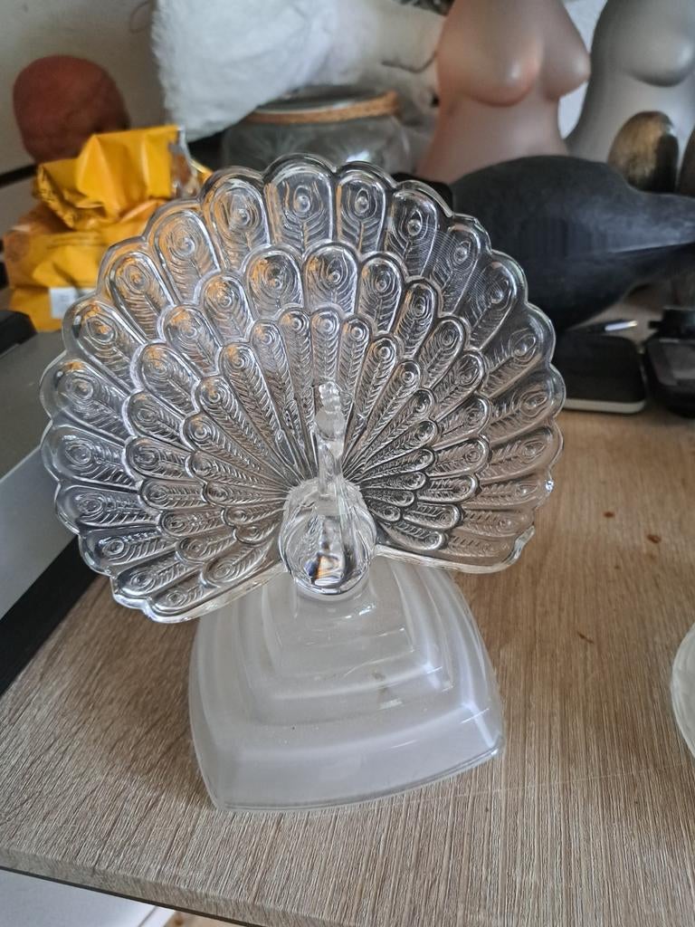 Glazen Pauw Decoratiebeeldje, Ophalen of Verzenden