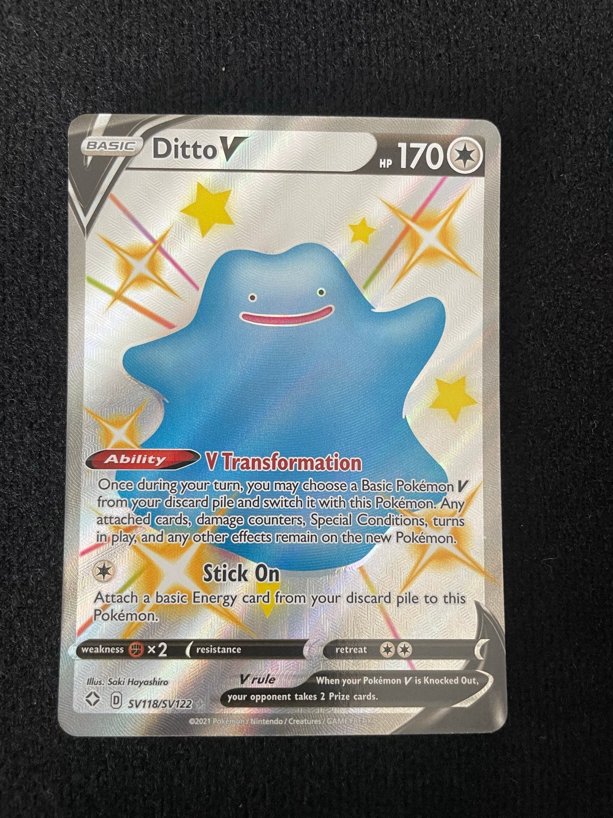 Pokémon TCG: Ditto V (SV118/SV122) Shiny Vault, Verzenden, Nieuw, Losse kaart, Foil