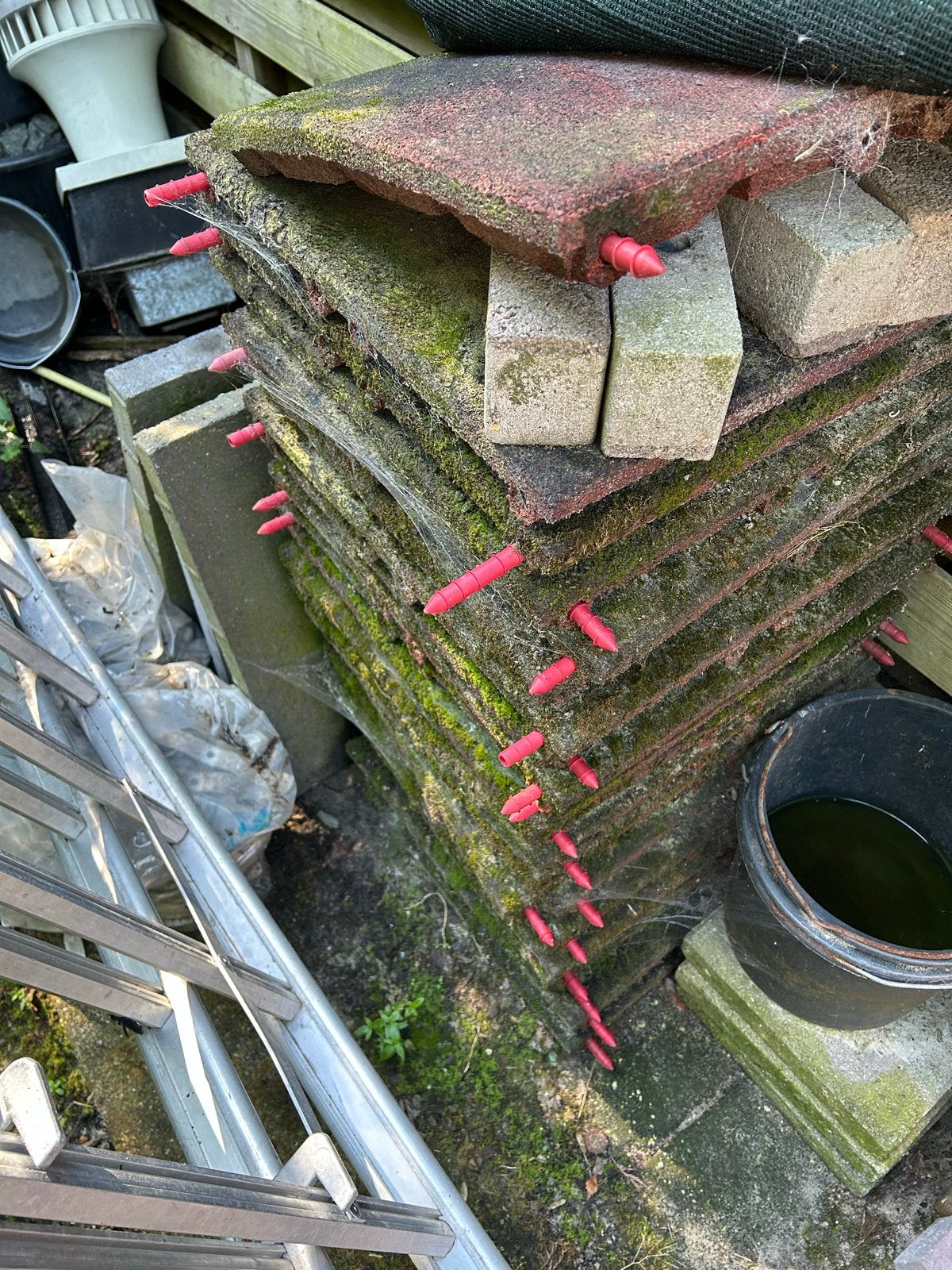 Gebruikte rubberen tegels 20 stuks, Ophalen, Gebruikt, Overige typen, Rubber