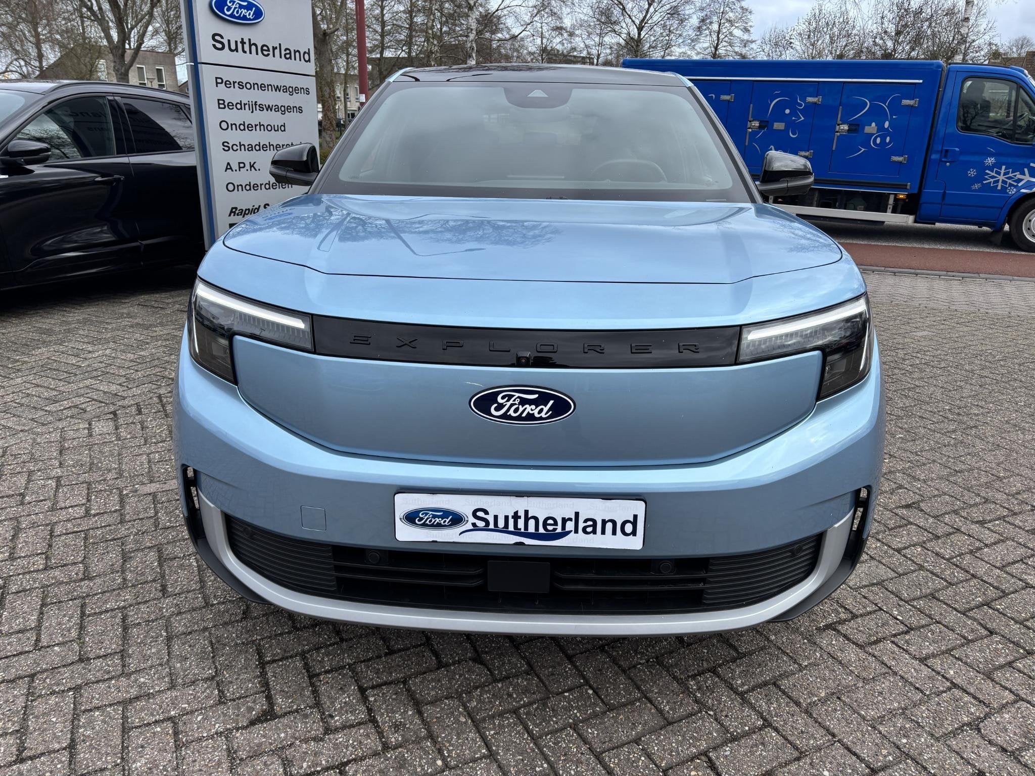 Ford Explorer Premium Extended Range AWD 79 kWh 340pk! | Vie, Auto's, Automaat, Dealer onderhouden, Gebruikt, Blauw
