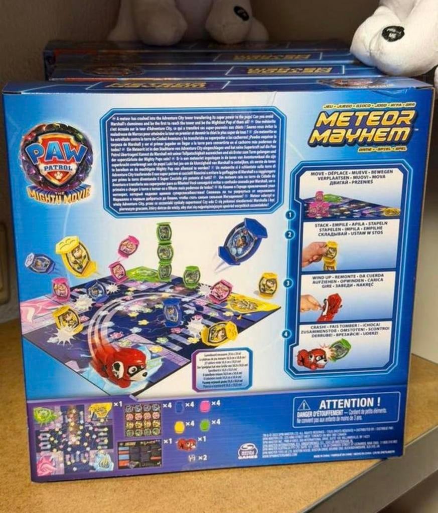 PAW Patrol The Mighty Movie - Meteor Mayhem-bordspel NIEUW, Nieuw, Ophalen of Verzenden, H, H