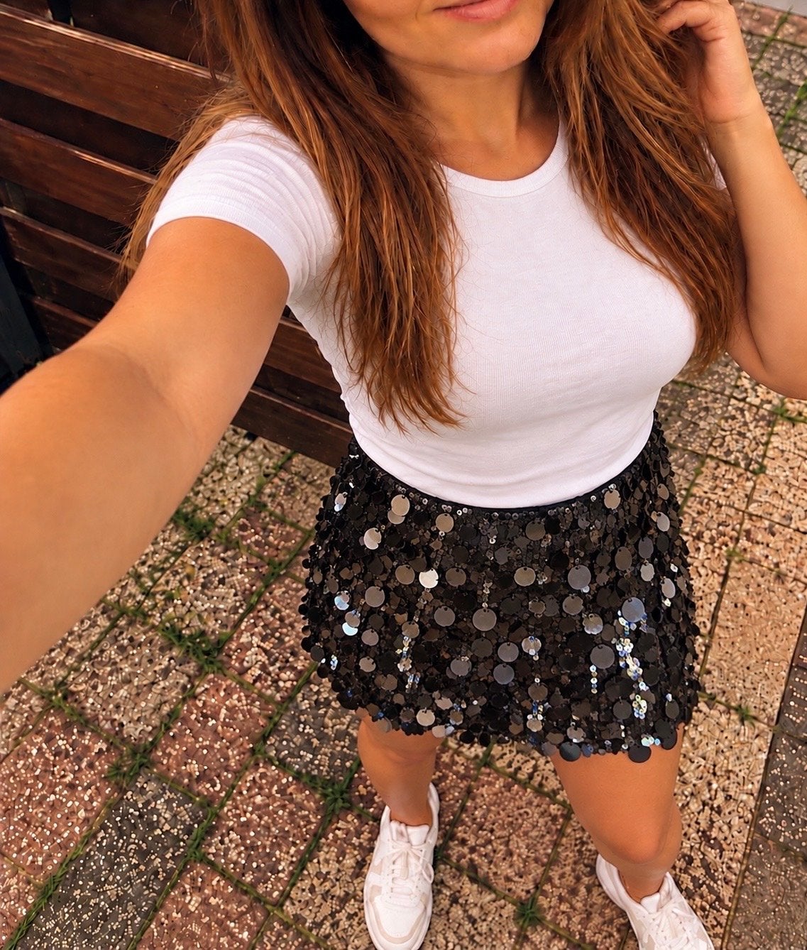 Retro & Icone Zwarte Pailletten Rok Maat S, Zwart, Nieuw, Ophalen of Verzenden, Maat 36 (S)