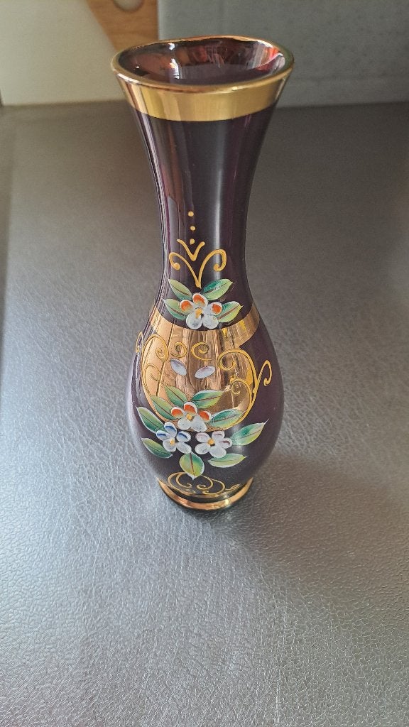 Boheemse amethist glazen vaas, Ophalen of Verzenden