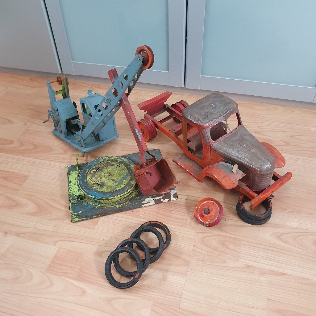 Zill kraanwagen metaal vintage slechte staat/leuk bod gevr., Ophalen of Verzenden, Gebruikt
