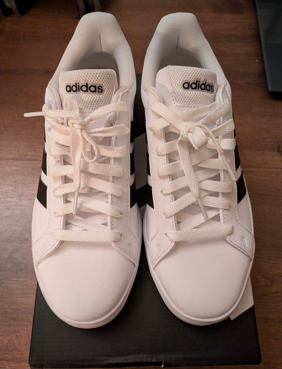 Adidas Grand Court 3.0 J sneakers wit met zwarte strepen, Adidas, Wit, Nieuw, Ophalen of Verzenden