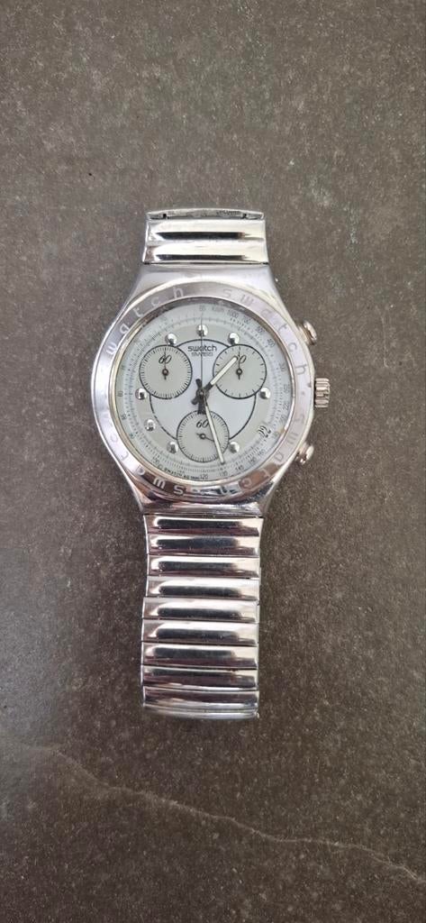 Swatch Irony Chrono Herenhorloge Staal, Sieraden, Tassen en Uiterlijk, Horloges | Heren, Ophalen of Verzenden, Gebruikt, Staal