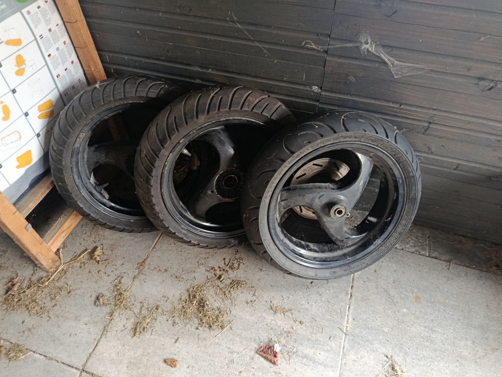 Piaggio NRG Velgen Voor en Achter met Banden, Ophalen of Verzenden