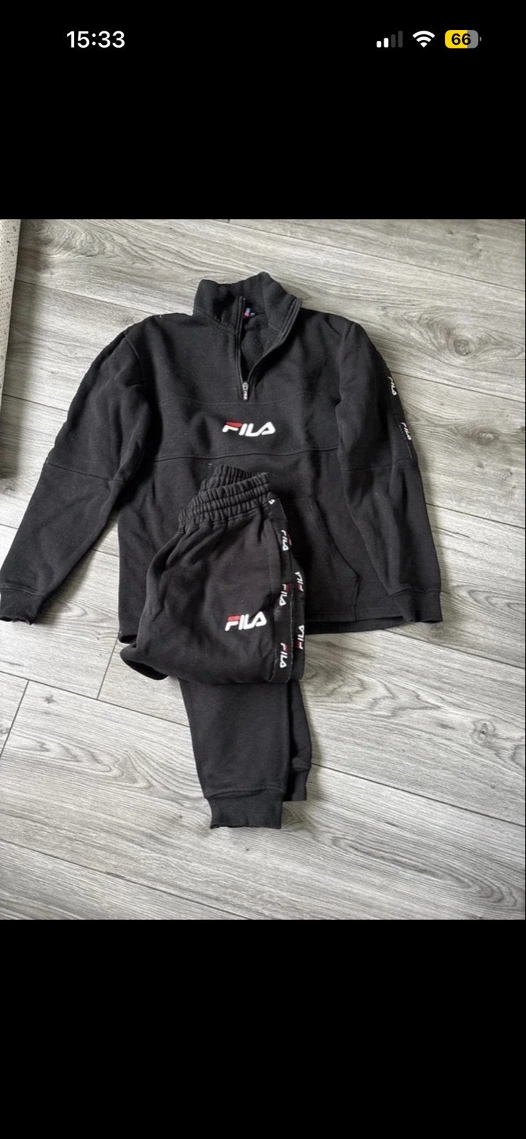 Fila trainingspak heren - Zwart, maat S, Ophalen, Gedragen