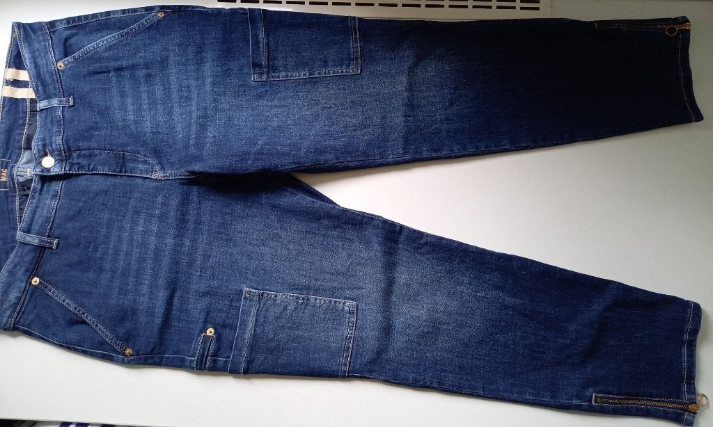 MAC, mooie donkerblauwe cargo jeans, maat 42-44, MAC, Zo goed als nieuw, W33 - W36 (confectie 42/44), Verzenden