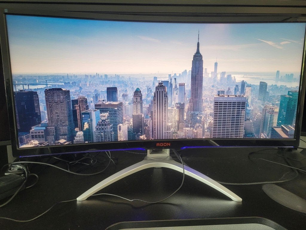 AOC AGON AG352UCG 35 inch Ultrawide Curved Gaming Monitor, 3 tot 5 ms, VA, AOC, Zo goed als nieuw