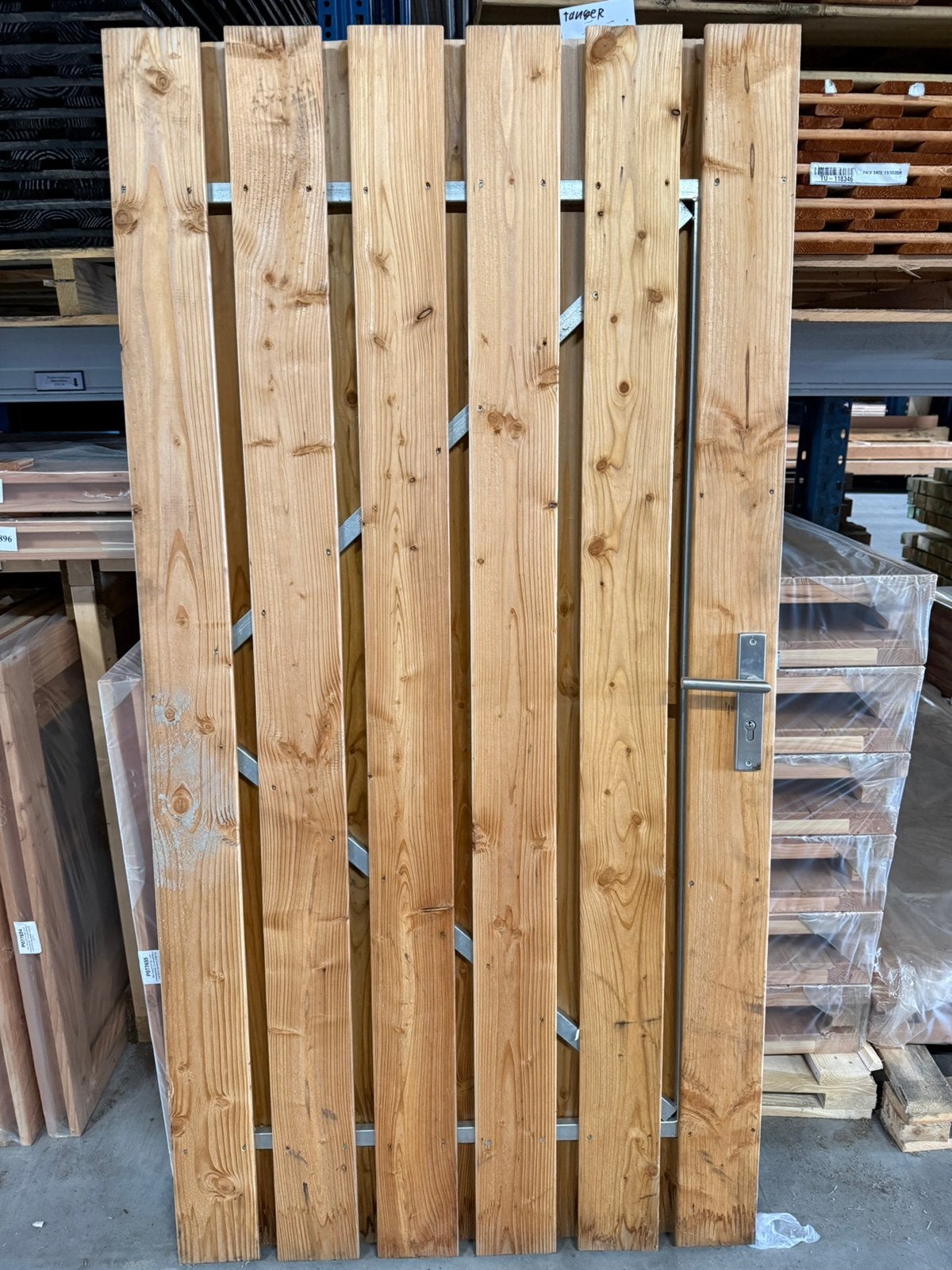 Tuindeur met stalen frame 100x195cm, Ophalen, 100 tot 150 cm, Zo goed als nieuw, Draaipoort