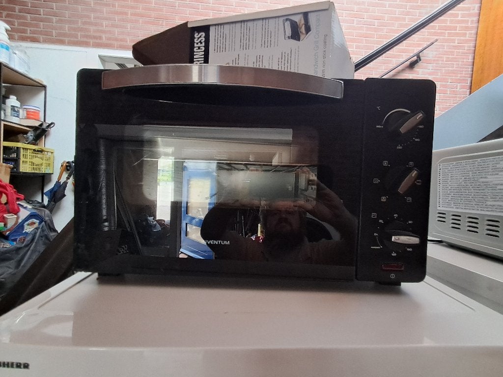 Inventum vrijstaande mini oven tafeloven zwart  CS27287, Ophalen, Minder dan 45 cm, Gebruikt, Hete lucht