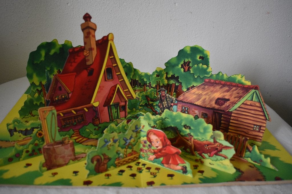 vintage sprookjesboek Roodkapje pop-up compleet, Boeken, Ophalen of Verzenden, Gelezen