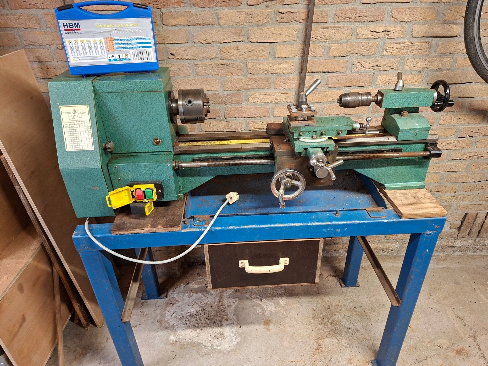 Ferm MD-500 Metaaldraaibank met accessoires, Doe-het-zelf en Verbouw, Ophalen, Gebruikt, Metaaldraaibank, 500 tot 1000 mm