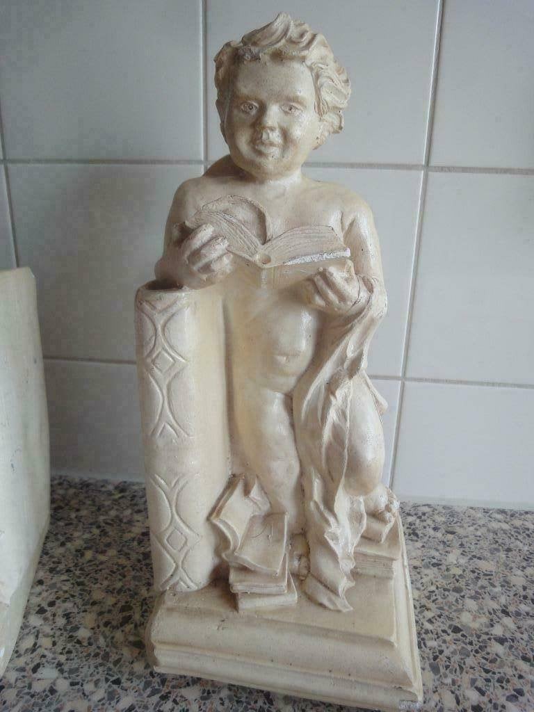 ENGEL BOEKENSTEUNEN GIPS, BROCANTE BOEKENSTEUNEN, Ophalen of Verzenden