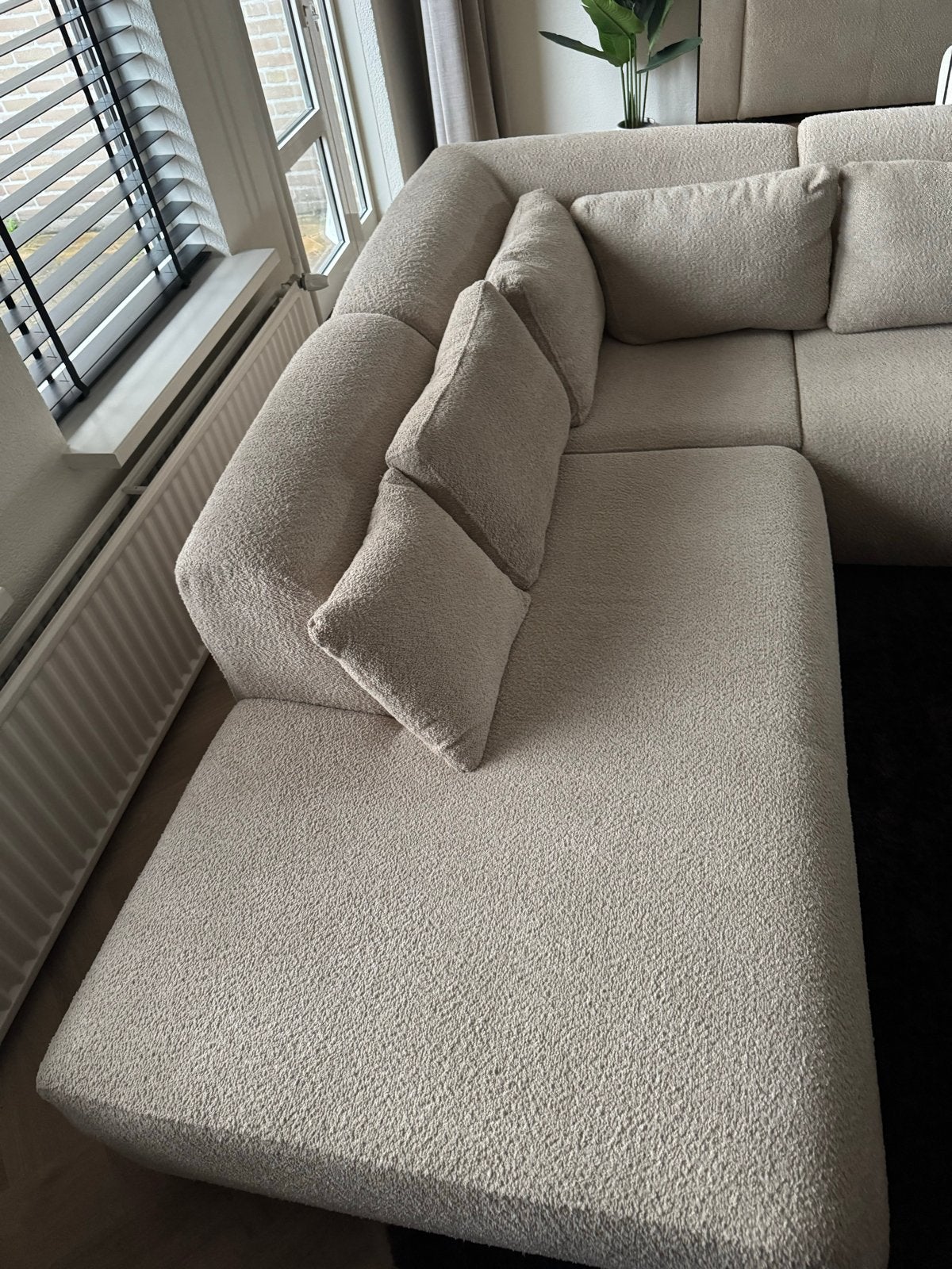 Moderne hoekbank met love seat - Zo goed als nieuw, Ophalen, Zo goed als nieuw, Stof