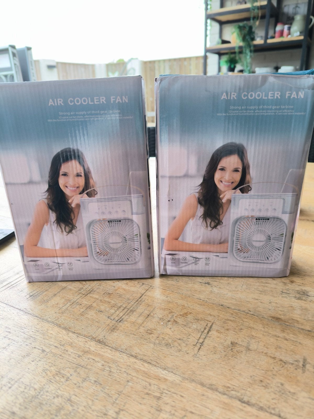 Compacte Air Cooler Ventilator - Nieuw in doos 2 x, Ophalen of Verzenden, Nieuw, Tafelventilator