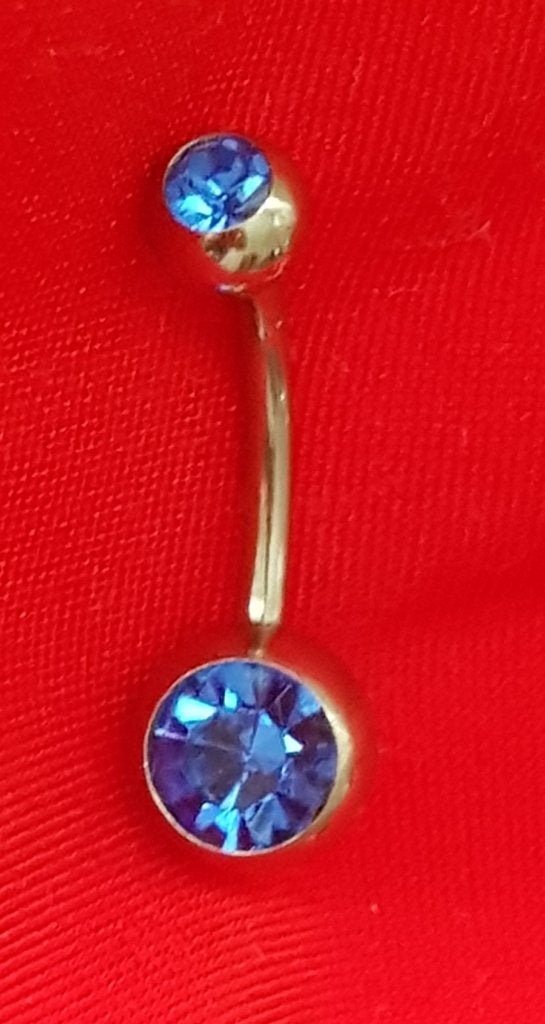 Navelpiercing kobalt blauw piercing sieraden accessoires, Verzenden, Gebruikt, Staal, Navelpiercing