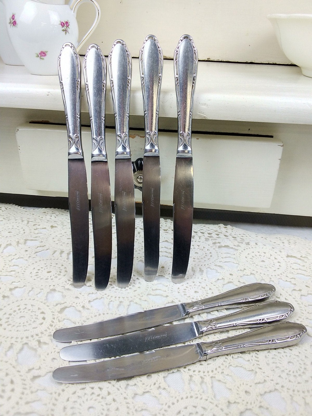 8 Vintage Gero Zilmeta Messen - Diner en Klein, Ophalen of Verzenden
