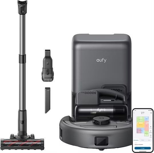 Eufy E20 3-in-1 Robotstofzuiger + Steelstofzuiger + Station, Ophalen, Robotstofzuiger