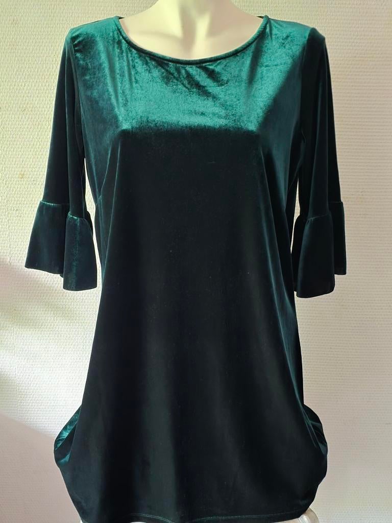 Hema dames Groene fluwelen jurk maat XL, Kleding | Dames, Jurken, Maat 46/48 (XL) of groter, Ophalen of Verzenden, Zo goed als nieuw