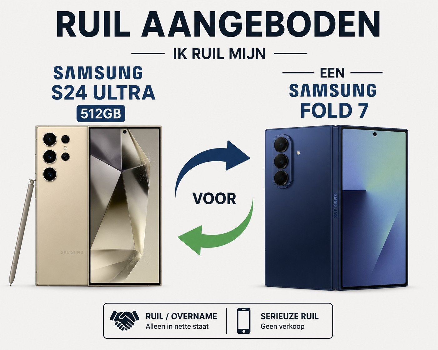 Ruilen: Samsung s24 Ultra - 512GB voor een Fold 6 of 7, Telecommunicatie, Mobiele telefoons | Samsung, Ophalen, Overige kleuren