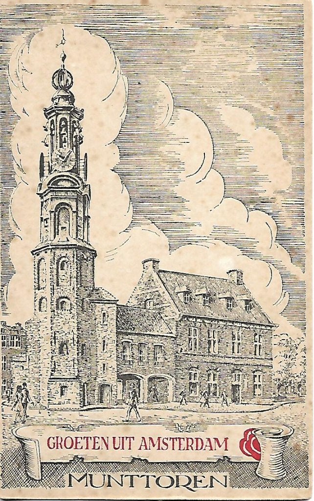 Amsterdam- -Munttoren., Verzenden, 1940 tot 1960, Ongelopen, Noord-Holland