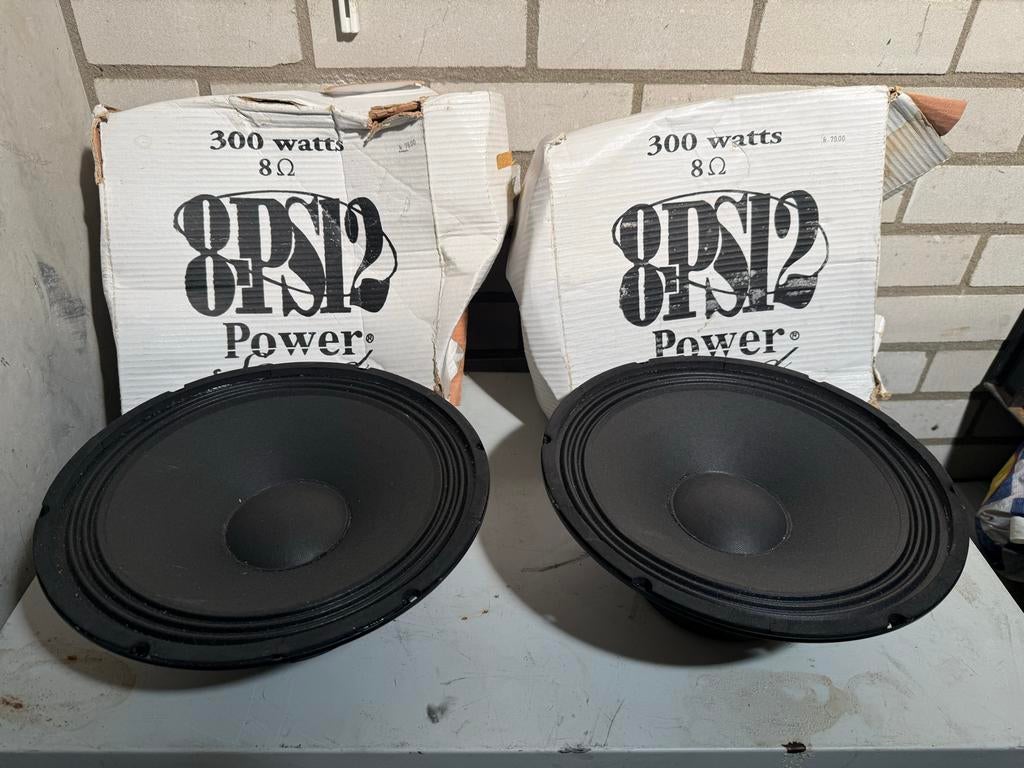 Power Sound 8PS12 300 Watt 8 Ohm Speakers (2 stuks), Ophalen of Verzenden, Zo goed als nieuw, Overige merken