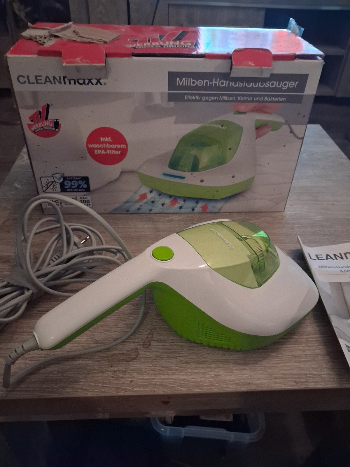 Cleanmaxx Milben-Handstaubsauger ( nieuw) - Compacte Handsto, Kruimeldief, Onbekend, Zo goed als nieuw, Onbekend