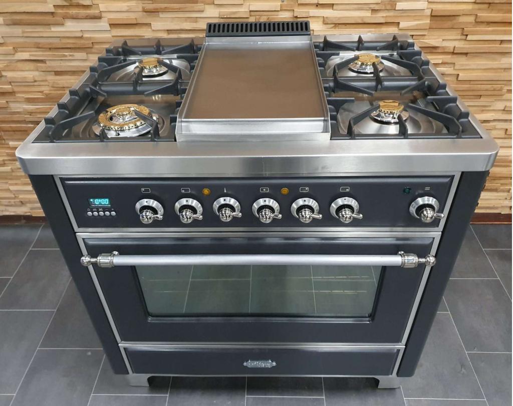 🔥Luxe Boretti Majestic Fornuis 91cm antraciet + rvs frytop, Niet ingevuld, 60 cm of meer, Niet ingevuld, Ophalen of Verzenden