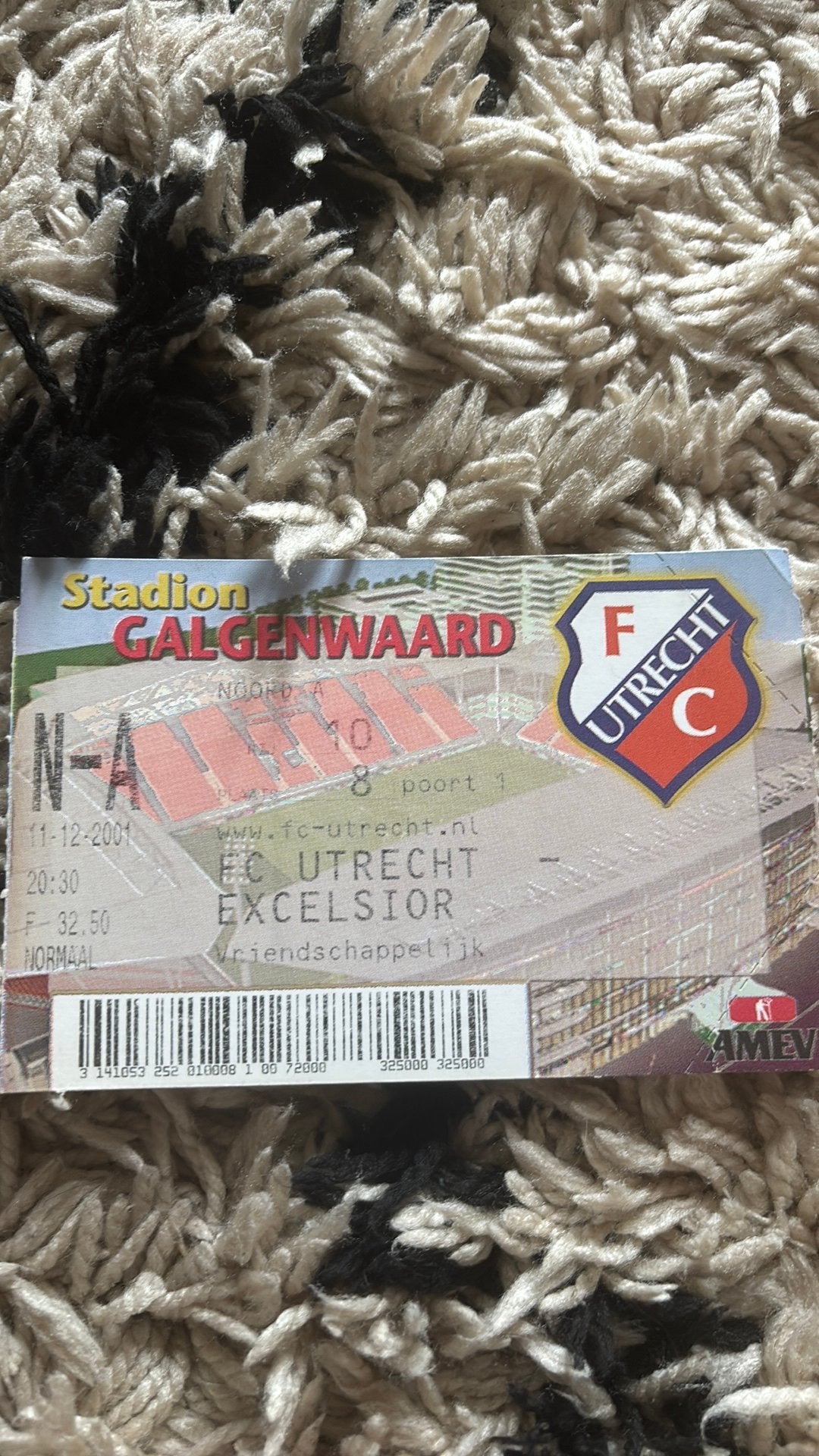 Oud stadionticket fc utrecht excelsior 2001, Verzamelen, Sportartikelen en Voetbal, Ophalen of Verzenden, Zo goed als nieuw, F.C. Utrecht
