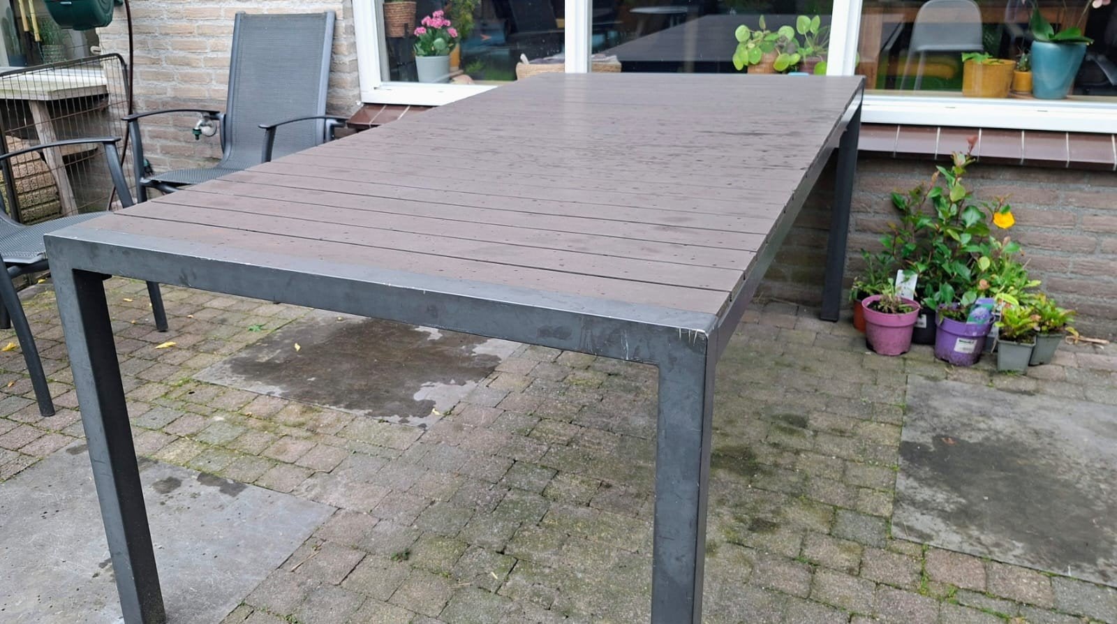 GRATIS tuintafel 180 lang, Ophalen, Gebruikt, Rechthoekig, Overige materialen
