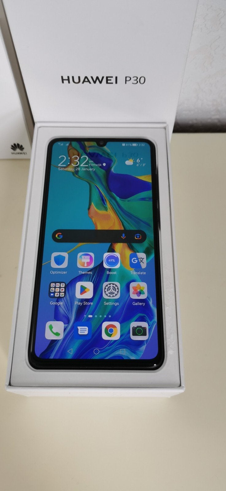 Huawei P30 - 128GB ROM, 6GB RAM, Zwart, Verzenden, Zwart, Touchscreen, Zo goed als nieuw