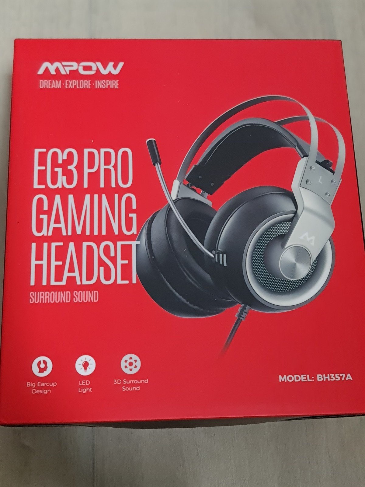 MPOW EG3 PRO Gaming Headset met Surround Sound, Surround, Zo goed als nieuw, Over oor (circumaural), Ophalen