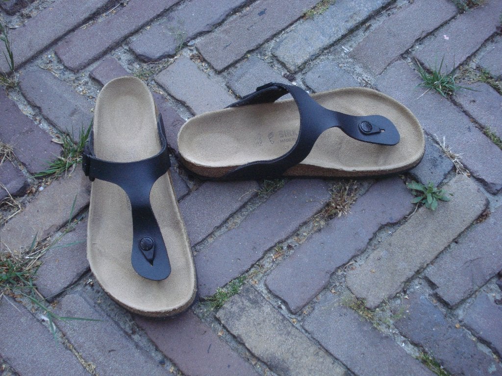 GRATIS VERZENDEN ZWARTE GIZEH BIRKENSTOCK 40, Slippers, Verzenden, Zwart, Zo goed als nieuw
