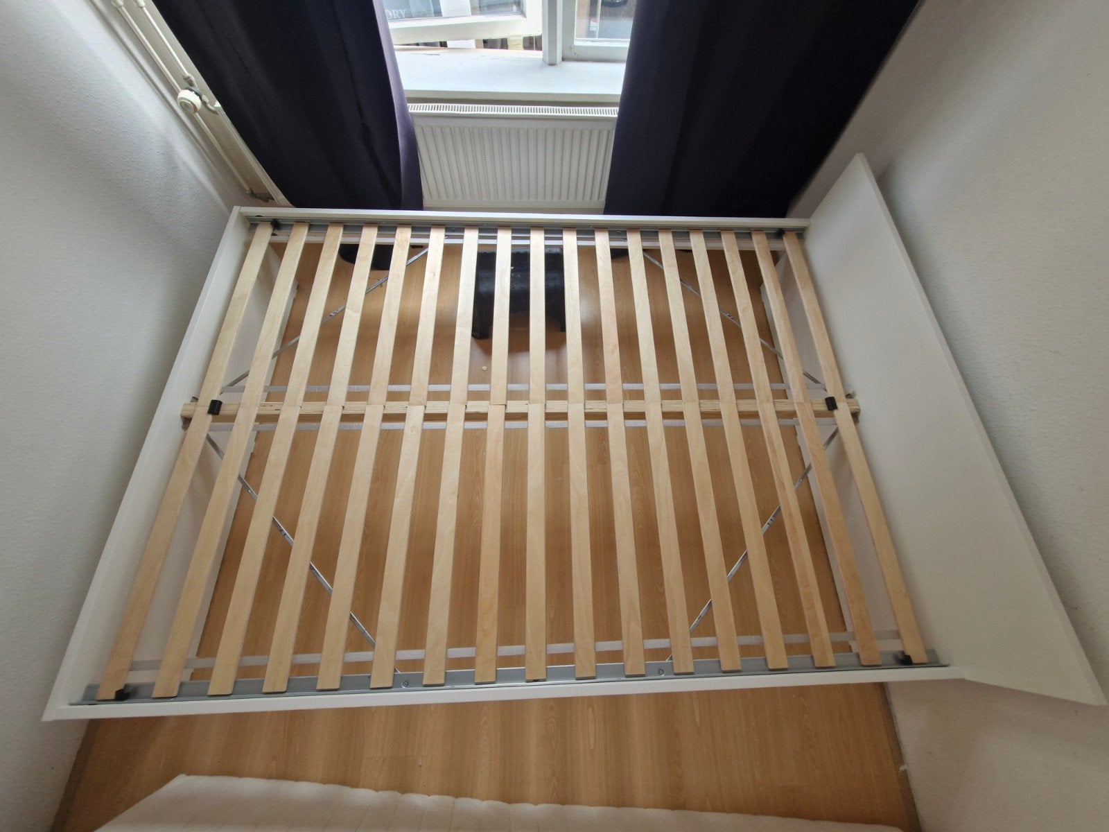 IKEA VIHALS Tweepersoonsbed met gratis matras, Gebruikt, Wit, Tweepersoons, 200 cm
