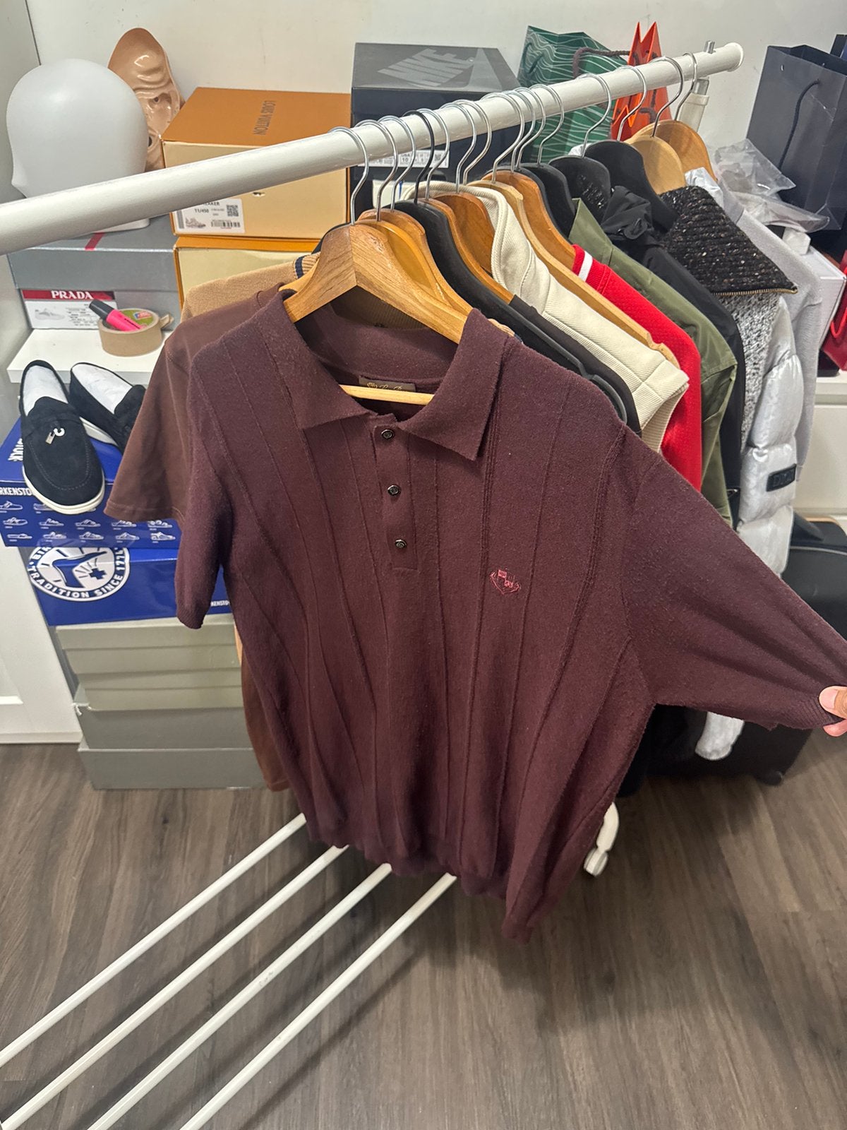 Loro Piana Embroided Polo shirt bordeaux, Ophalen of Verzenden, Nieuw