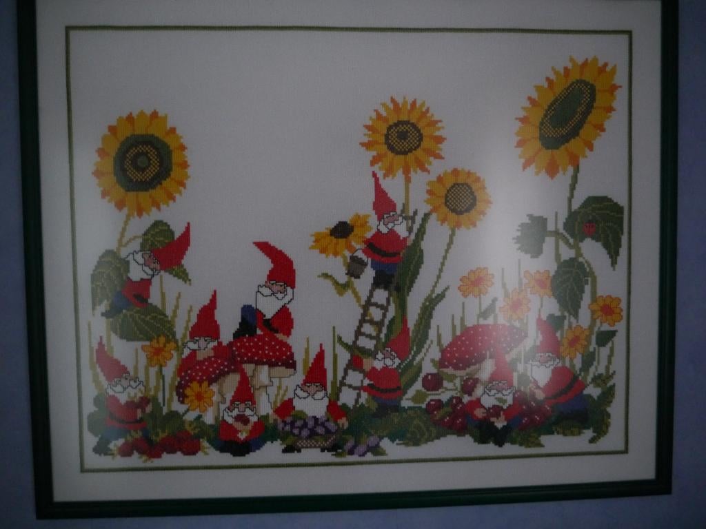 geborduurd schilderij, Minder dan 50 cm, Ophalen of Verzenden, Zo goed als nieuw, Schilderij