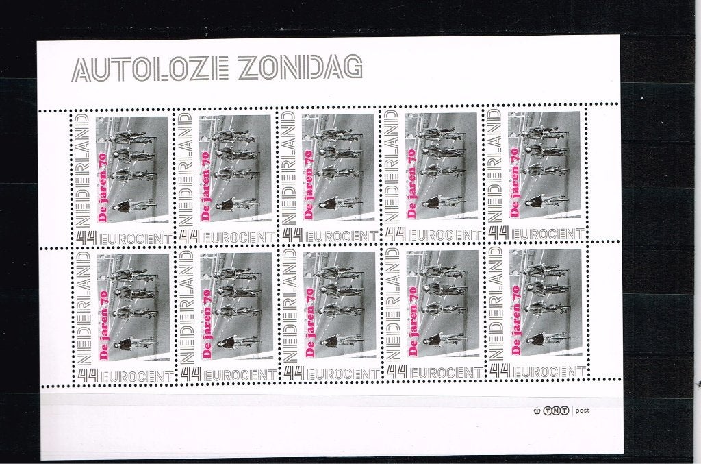 Autoloze zondag de jaren 70 persoonlijke zegel vel 44, Ophalen of Verzenden, Na 1940, Postfris