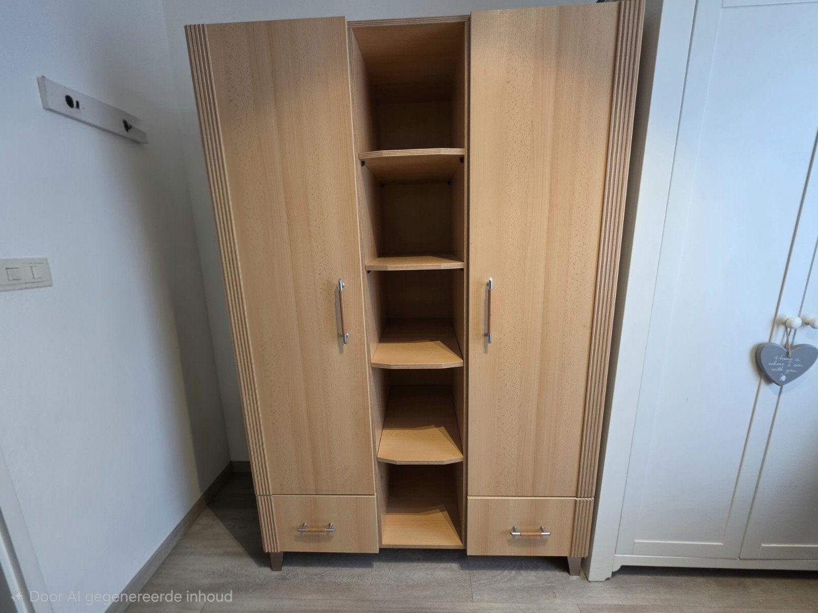 houten kinder kleding kast, Ophalen, Gebruikt, 100 tot 150 cm, Met lade(s)