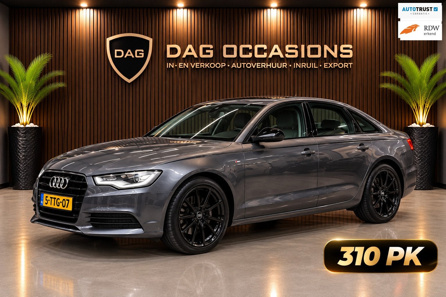 Audi A6 Limousine 3.0 TFSI quattro 310PK | S-LINE | LEDER |, Auto's, Euro 5, Gebruikt, Beige, Leder