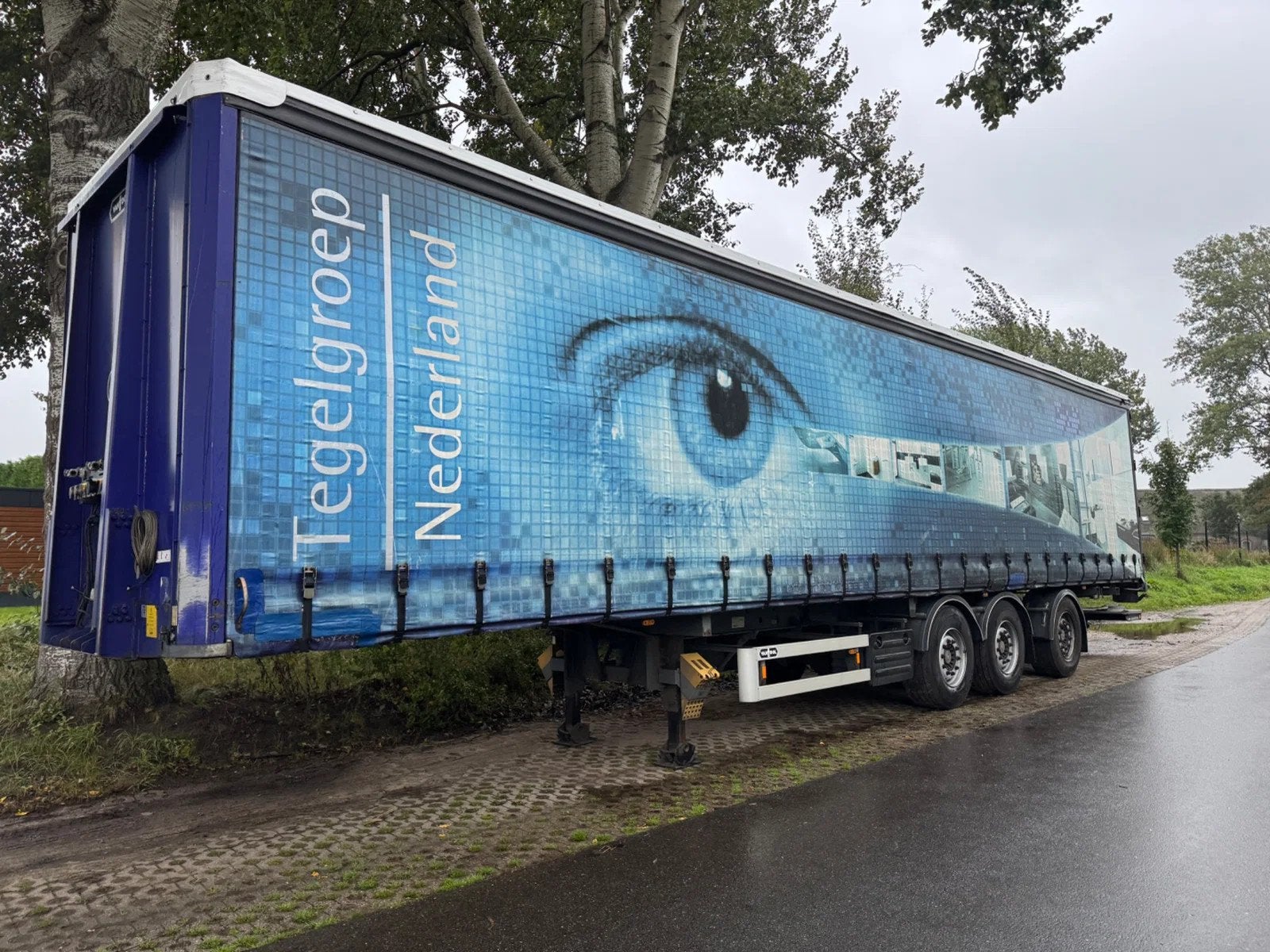 Van Hool 3B2014 3 ass schuifzeilen oplegger Laadklep Stuuras, Overige brandstoffen, Origineel Nederlands, Particulier, Aanhangers en Opleggers